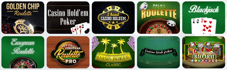 Juegos de mesa en Nanocasino
