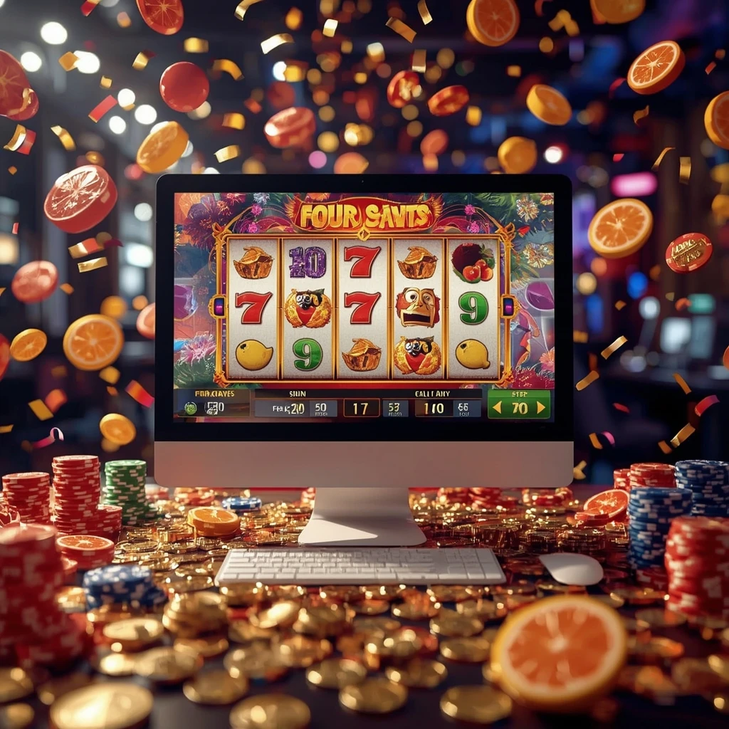 máquinas tragamonedas en la pantalla Nanocasino